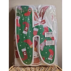 Christmas Outdoor Yard Signs 12 Pc Decorations Plastic Gifts Santa Claus Stake